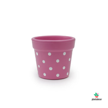 Maceta Petite Dots Rosa Medio / Blanco