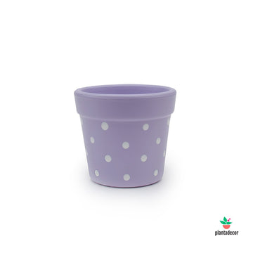 Maceta Petite Dots Lila / Blanco