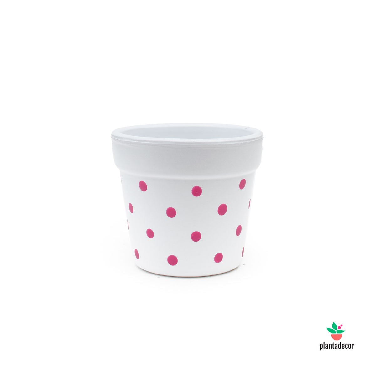 Maceta Petite Dots Blanco / Rosa